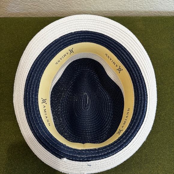 *NEW* AMIANI SUMMER FEDORA NAVY/WHITE - Picture 5 of 6